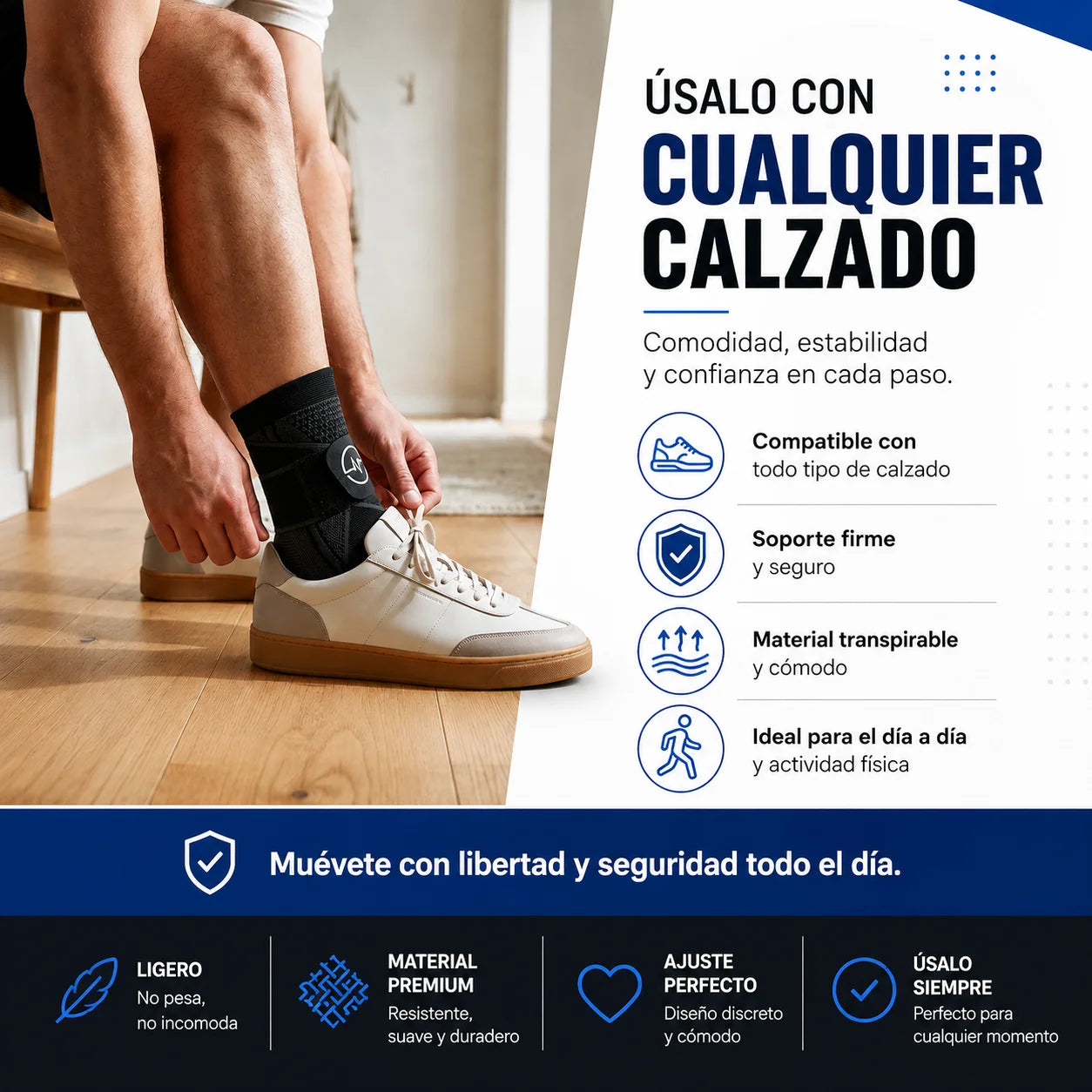 Soporte Compresivo para Tobillo PulseFit™ Alivio del dolor de talón